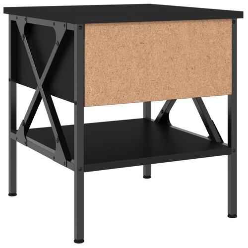 Sengeborde 2 stk. 40x42x45 cm konstrueret træ sort