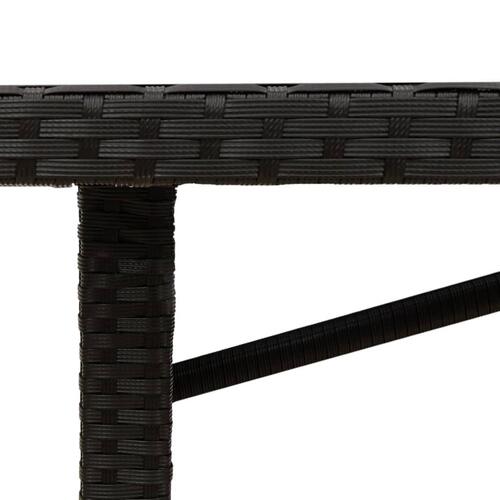 Havebord med top i akacietræ 190x80x74 cm polyrattan sort
