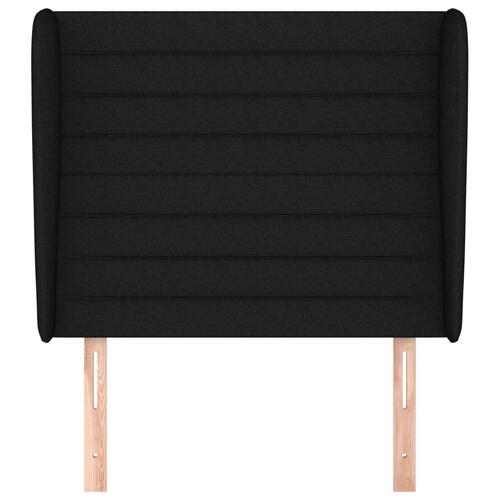 Sengegavl med kanter 103x23x118/128 cm stof sort