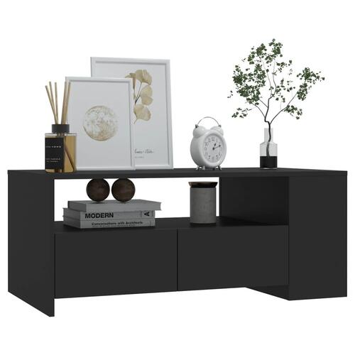 Sofabord 102x55x42 cm konstrueret træ sort