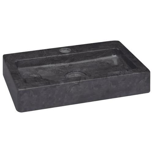 Væghængt håndvask 38x24x6,5 cm marmor sort