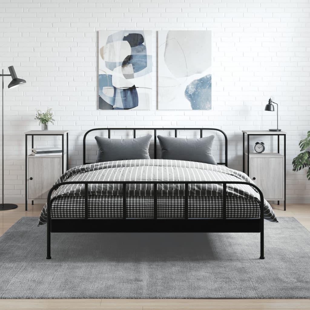 Sengeborde 2 stk. 41x31x80 cm konstrueret træ grå sonoma-eg