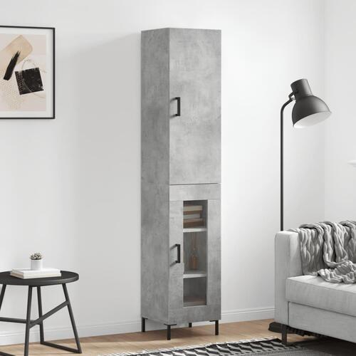 Skab 34,5x34x180 cm konstrueret træ betongrå