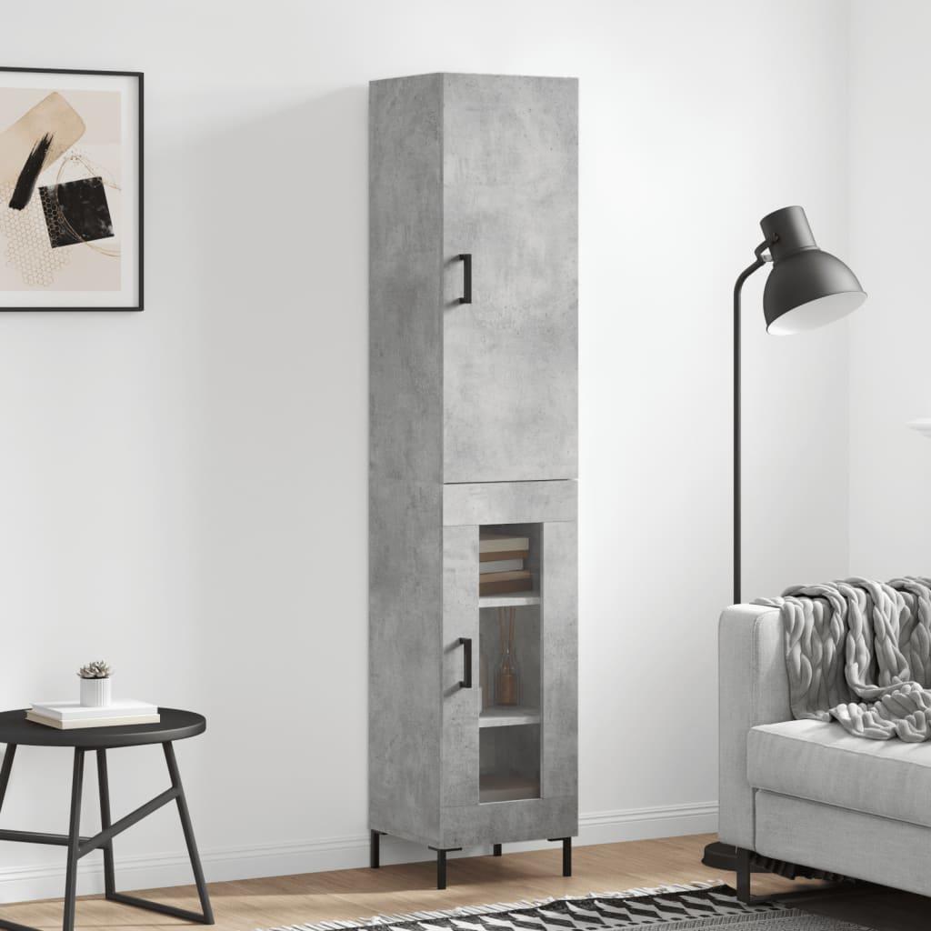 Skab 34,5x34x180 cm konstrueret træ betongrå