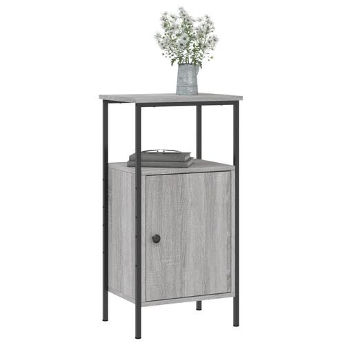 Sengeborde 2 stk. 41x31x80 cm konstrueret træ grå sonoma-eg