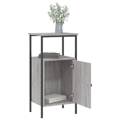 Sengeborde 2 stk. 41x31x80 cm konstrueret træ grå sonoma-eg