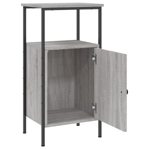 Sengeborde 2 stk. 41x31x80 cm konstrueret træ grå sonoma-eg