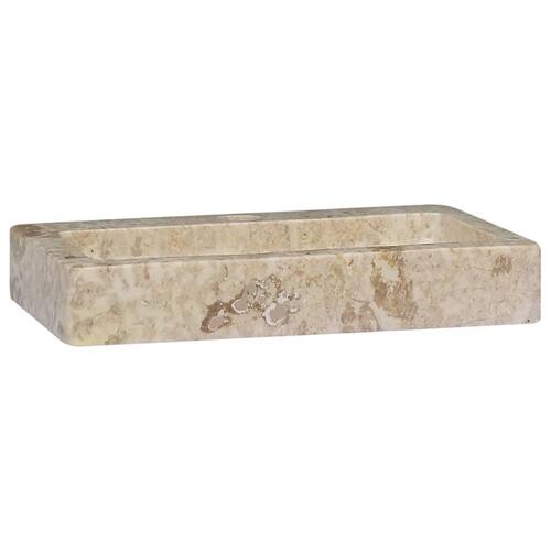 Væghængt håndvask 38x24x6,5 cm marmor cremefarvet