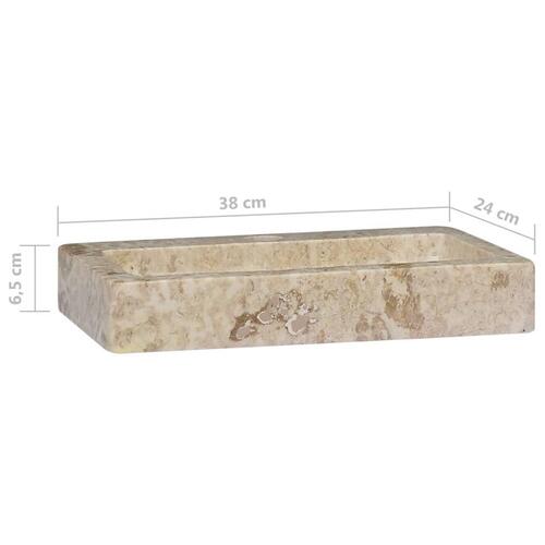 Væghængt håndvask 38x24x6,5 cm marmor cremefarvet