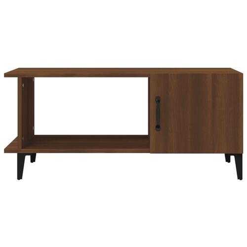 Sofabord 90x50x40 cm konstrueret træ brun egetræsfarve