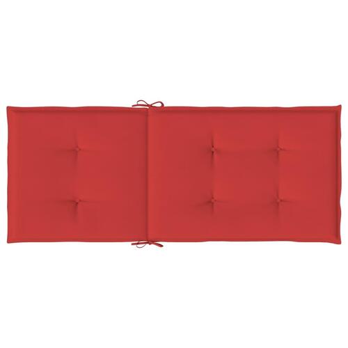 Stolehynder m. høj ryg 2 stk. 120x50x3 cm stof rød