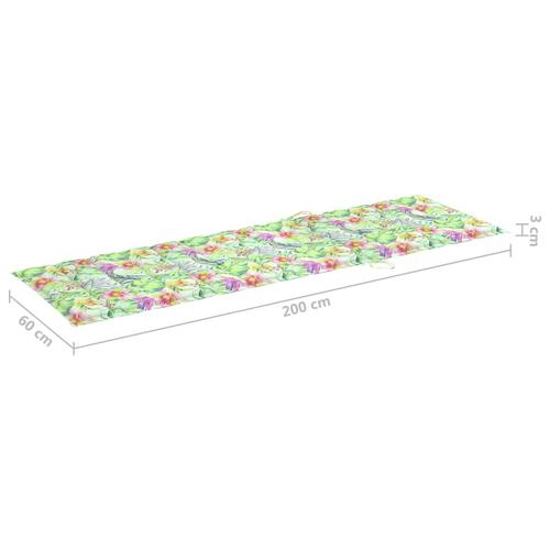 Hynde til liggestol 200x60x3 cm oxfordstof bladmønster