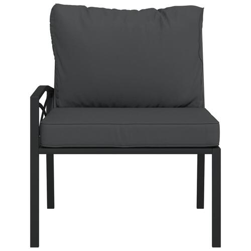 Havestole 2 stk. med grå hynder 62x75x79 cm stål
