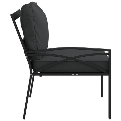 Havestole 2 stk. med grå hynder 62x75x79 cm stål