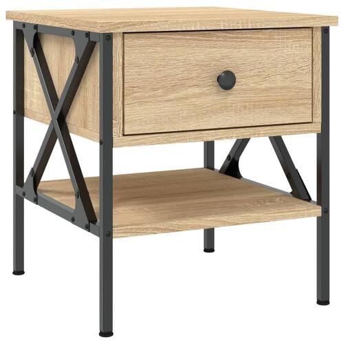 Sengeborde 2 stk. 40x42x45 cm konstrueret træ sonoma-eg