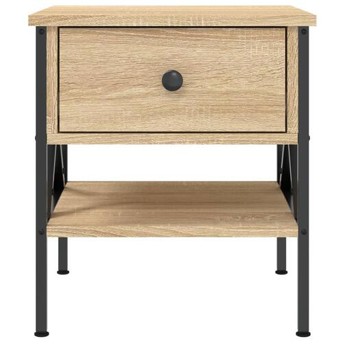 Sengeborde 2 stk. 40x42x45 cm konstrueret træ sonoma-eg