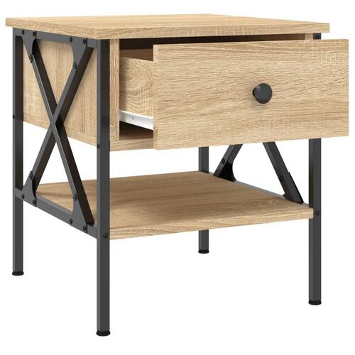 Sengeborde 2 stk. 40x42x45 cm konstrueret træ sonoma-eg