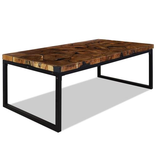 Sofabord i teaktræ og plastik 110 x 60 x 40 cm