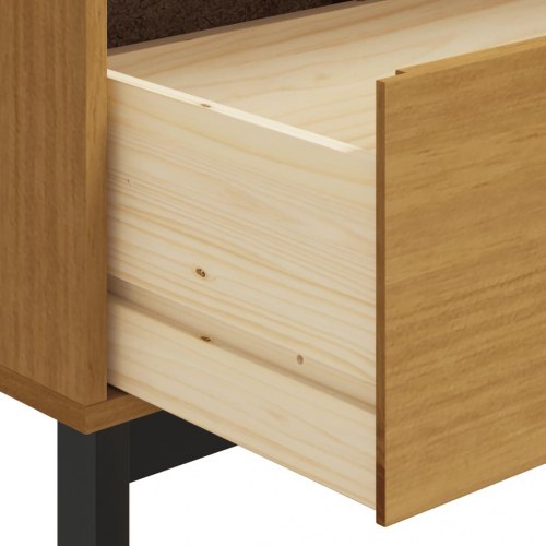 Skænk med glaslåger FLAM 80x40x80 cm massivt fyrretræ