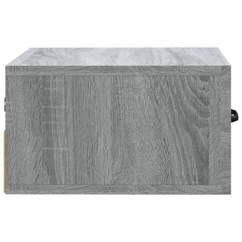 Væghængte sengeborde 2 stk. 35x35x20 cm grå sonoma-eg