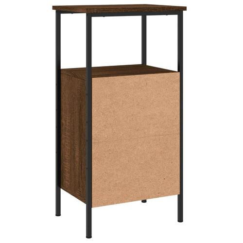 Sengeborde 2 stk. 41x31x80 cm konstrueret træ brunt egetræ
