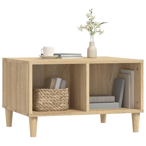 Sofabord 60x50x36,5 cm konstrueret træ sonoma-eg