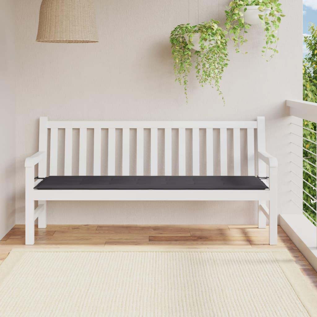 Hynde til havebænk 180x50x3 cm oxfordstof antracitgrå