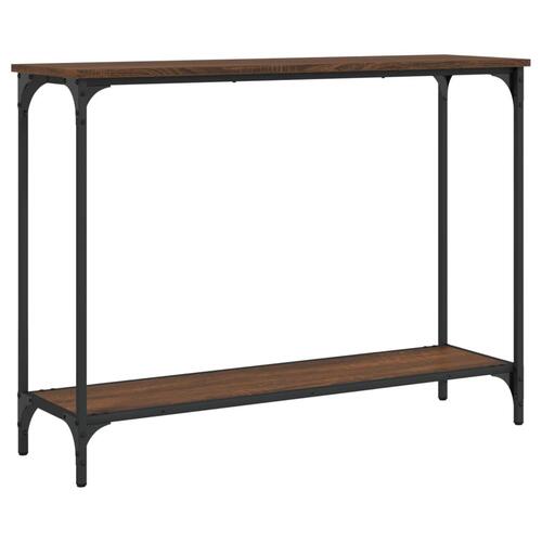 Konsolbord 101x30,5x75 cm konstrueret træ brun egetræsfarve