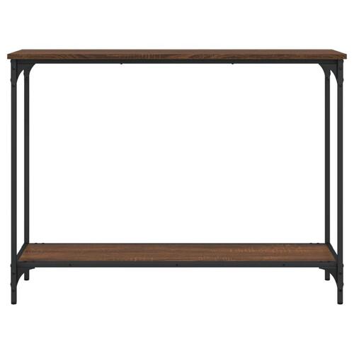 Konsolbord 101x30,5x75 cm konstrueret træ brun egetræsfarve