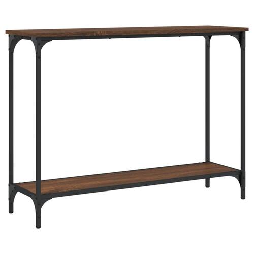 Konsolbord 101x30,5x75 cm konstrueret træ brun egetræsfarve
