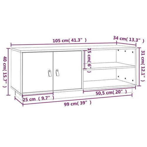 Tv-bord 105x34x40 cm massivt fyrretræ
