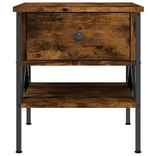 Sengeborde 2 stk. 40x42x45 cm konstrueret træ røget egetræ