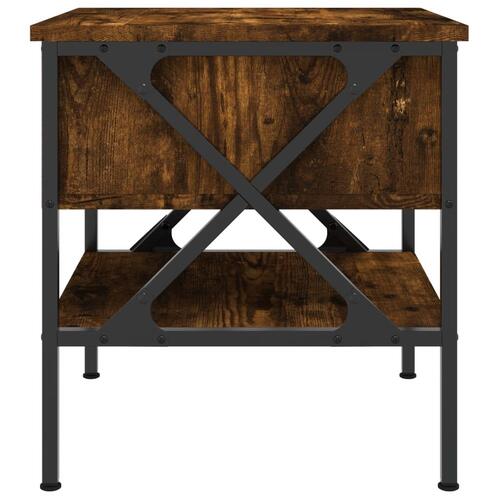 Sengeborde 2 stk. 40x42x45 cm konstrueret træ røget egetræ