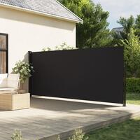 Sidemarkise 180x500 cm sammenrullelig sort