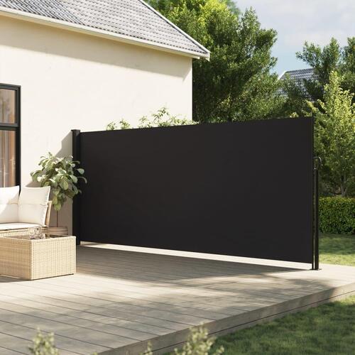 Sidemarkise 180x500 cm sammenrullelig sort