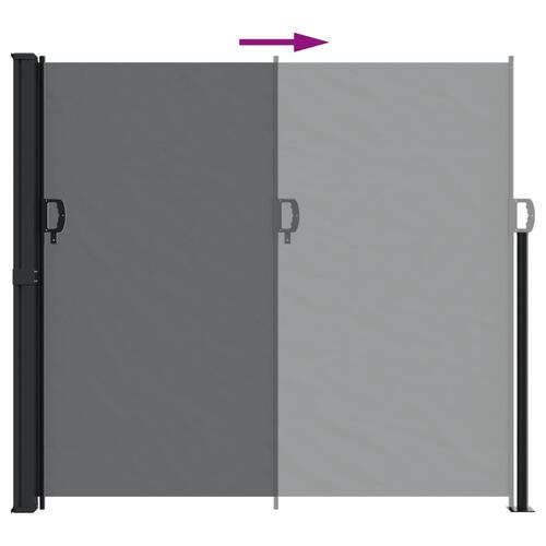 Sidemarkise 180x500 cm sammenrullelig sort