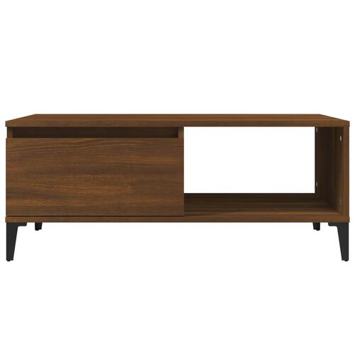 Sofabord 90x50x36,5 cm konstrueret træ brun egetræsfarve