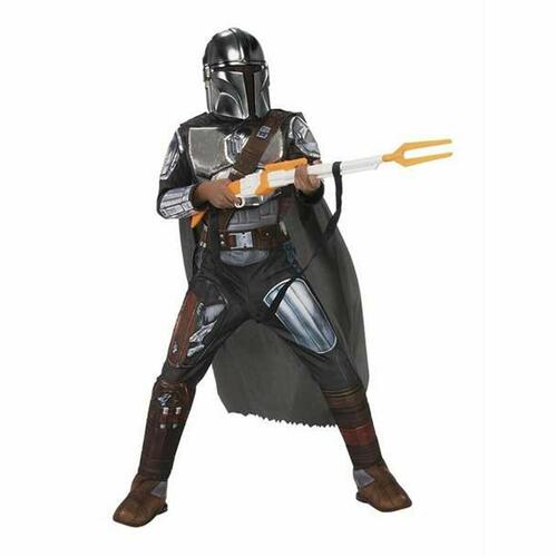 Kostume til børn The Mandalorian Silver Premium Sort M