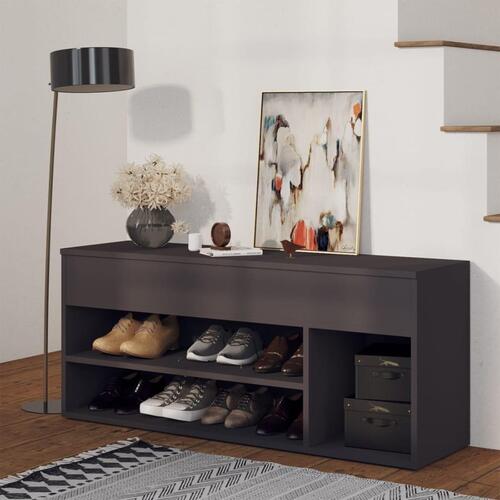 Skobænk 105x30x45 cm spånplade grå
