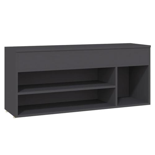 Skobænk 105x30x45 cm spånplade grå