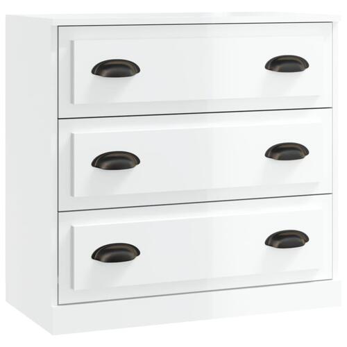 Skænk 70x35,5x67,5 cm konstrueret træ hvid højglans