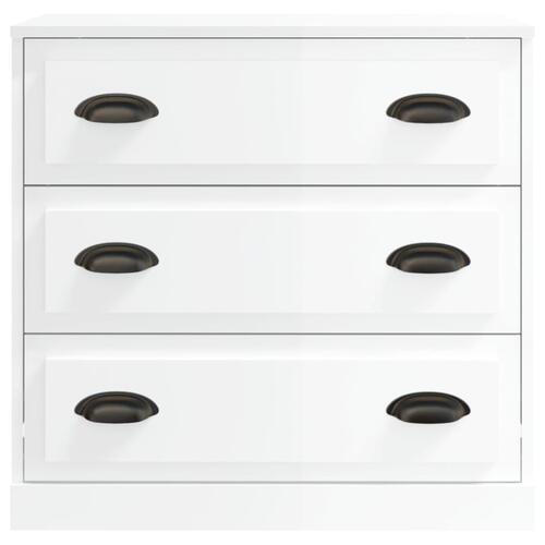 Skænk 70x35,5x67,5 cm konstrueret træ hvid højglans