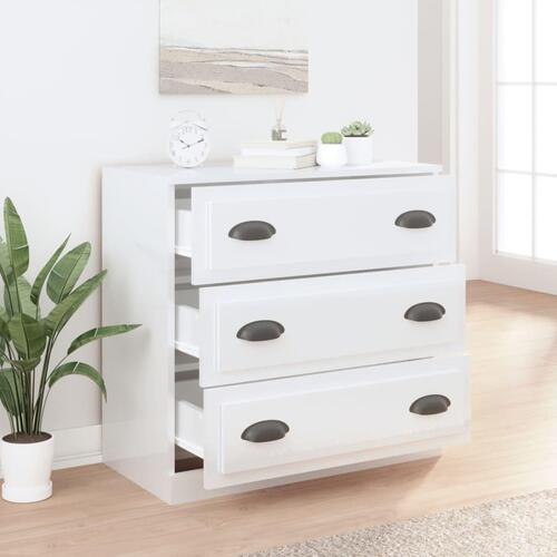 Skænk 70x35,5x67,5 cm konstrueret træ hvid højglans