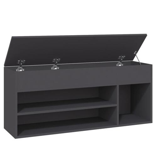 Skobænk 105x30x45 cm spånplade grå