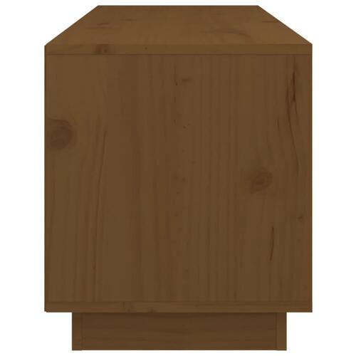 Tv-bord 105x34x40 cm massivt fyrretræ gyldenbrun