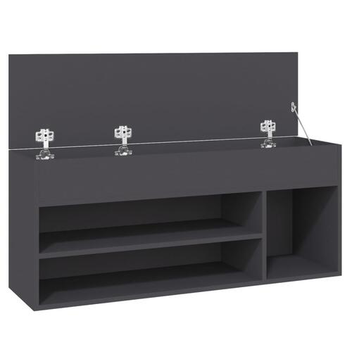 Skobænk 105x30x45 cm spånplade grå