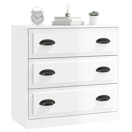 Skænk 70x35,5x67,5 cm konstrueret træ hvid højglans