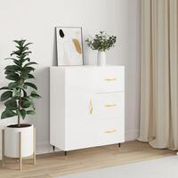 Skænk 69,5x34x90 cm konstrueret træ hvid højglans