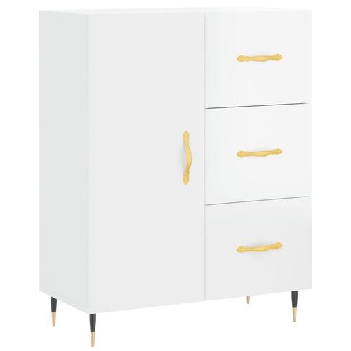 Skænk 69,5x34x90 cm konstrueret træ hvid højglans