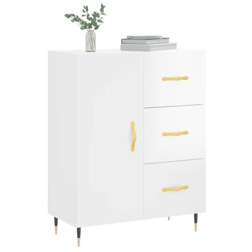 Skænk 69,5x34x90 cm konstrueret træ hvid højglans